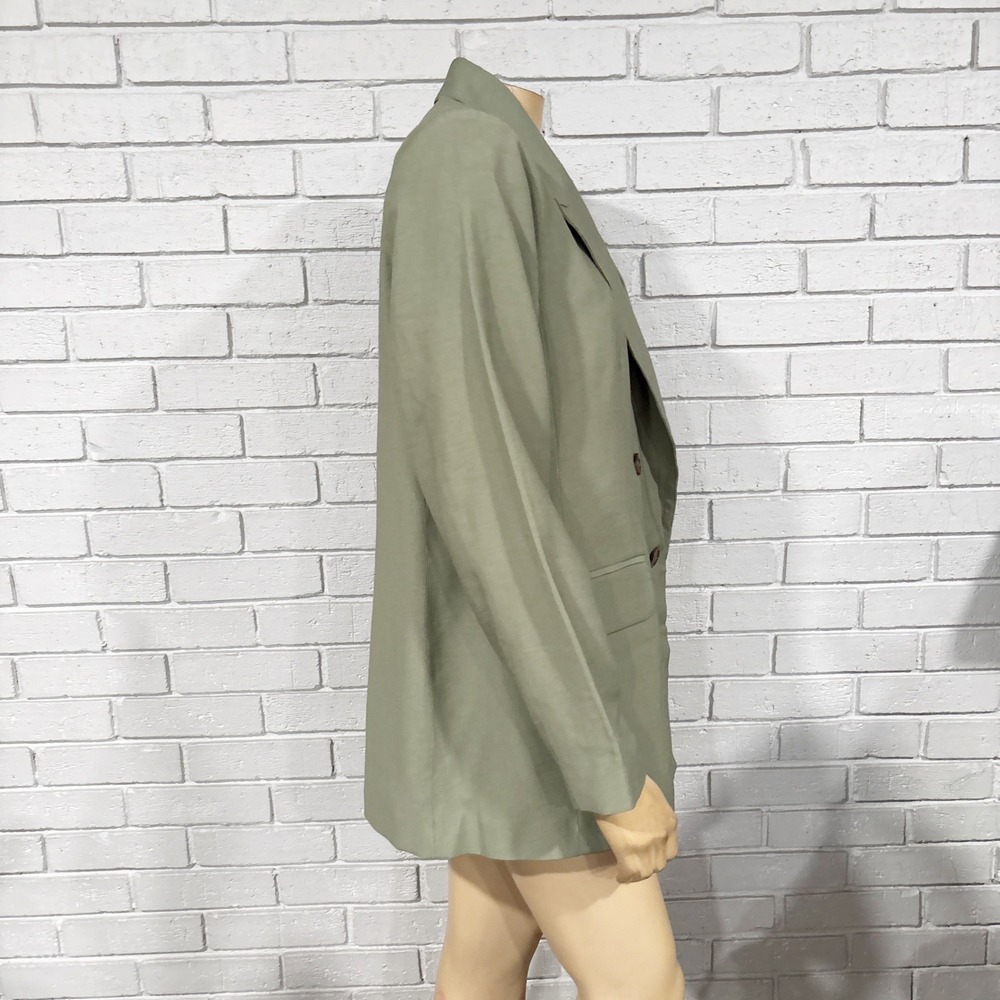 A New Day‎ Womens Double Breasted Blazer Sage Green Notched Lapel Size S - Picture 2 of 6